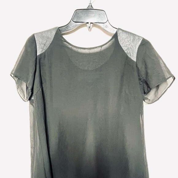 Dress the Population Leather and Chiffon High Low Alondra in Black S - Picture 7 of 16